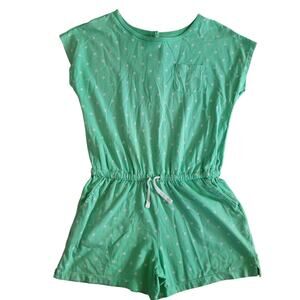 Primary Green Polkadot Romper